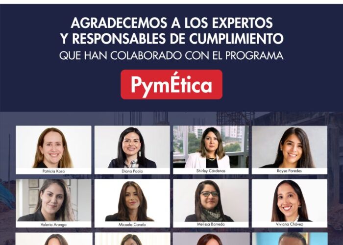 Agradecemos a los expertos y responsables de cumplimiento que han colaborado con el programa PymÉtica